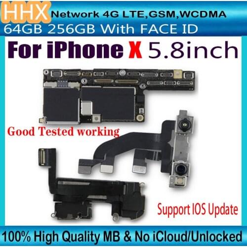 Factory unlocked Logic board for iphone X Motherboard 100% Original for iphone X Mother With full chips Mainboard Good Tested MB