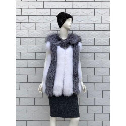 2020 Real Fox Women Natural Fur Real Fur Long Waistcoat Female Real Fur Vests With Zipper Girl Winter Jacket Fashion New