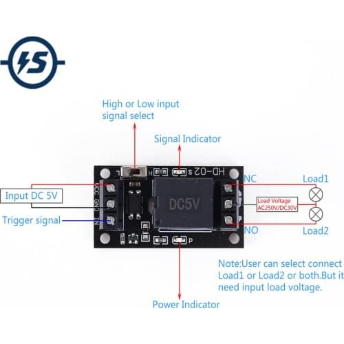 DC 5V 1 Channel Relay Module High/Low Level Trigger Optocoupler Relay Control Module Isolated Output