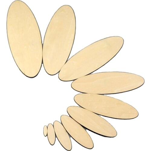 10-300mm Blank unfinished wooden oval crafts supplies laser cut rustic wood wedding rings ornaments 171179