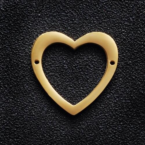 20Pcs/lot Mirror Polished Stainless Steel Hollow Heart 23*23mm Charms Jewelry Women DIY Love Heart Charm Pendants