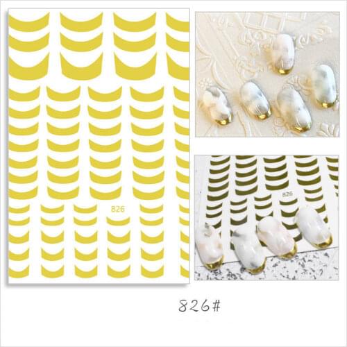3D nail art lines for nail art decorations gold gilding nail foils hollow flowers fake Granite pattern slider decal YJ033