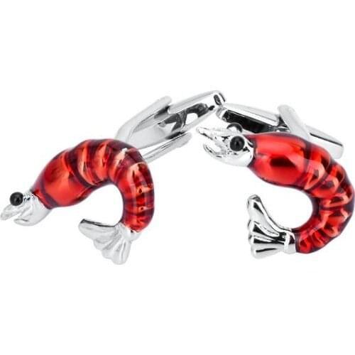 5pairs/lot Funny Transparent Red Lobster Cufflinks Creative Design Shirt Cuff links Mens Jewelry Accessories Gift Wholesale