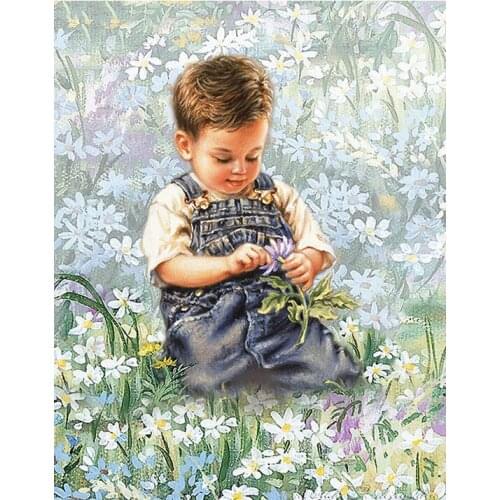 Full Square/Round Drill 5D DIY Diamond Painting "Children Flower" 3D Rhinestone Embroidery Cross Stitch 5D Home Decor Gift