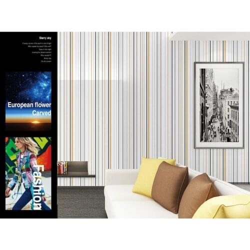 England Style Striped PVC Wallpaper Roll For Walls Bedding Room Vintage Wall Paper Wall Coverings 10Mx53CM Home Decoration