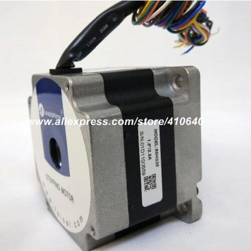 Free Shipping GENUINE Leadshine 86HS35 2 Phase NEMA 34 Hybrid Stepper Motor with 2.5 N.m 2.8 A length 65 mm shaft 9.525 mm