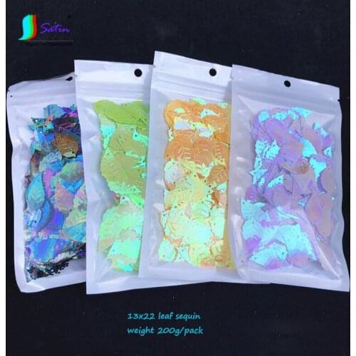Weight 200g PVC leaf Sequins for DIY Card Make Craft Handmade Pearl Color Clothing Accessories Earrings Wedding Decorate Sequin