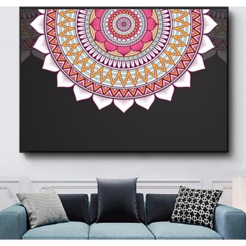 Bohemian Retro Circular Pattern Color Classical Art Deco Painting Poster Bedroom Living Room Home Decoration