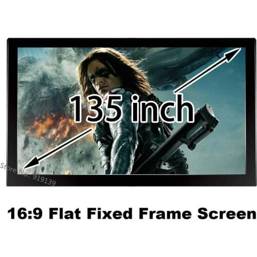 Big Cinema Size 135 Inch Flat Fixed Frame Screen 16:9 Wall Mount Projector Screens Amazing Image For 3D Cinema Quality Guarantee