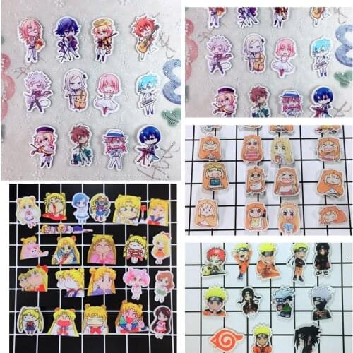 Hot Anime Character Cosplay Acrylic Badges Set One Piece Sailor Crystal Brooch Pin Backpack Clothes Cute Decoration Brooches