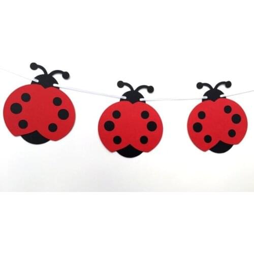 Custom color little Red Ladybug first birthday banners wedding garlands baptism baby shower party decorations photobooth