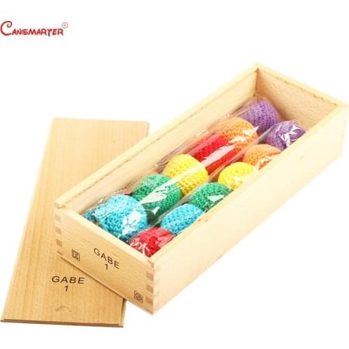 Wooden Toys Frobel GABE Educational Teaching Aids Baby Froebel Color Training Toys GABE1 Games Knitted Balls With Box