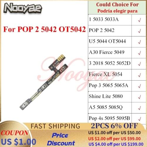 For Alcatel 1 3 5033 5042 5044 5049 5052 5054 5065 5080 5095 5014 6016 Power On Off Volume Switch Key Buttons Flex Cable