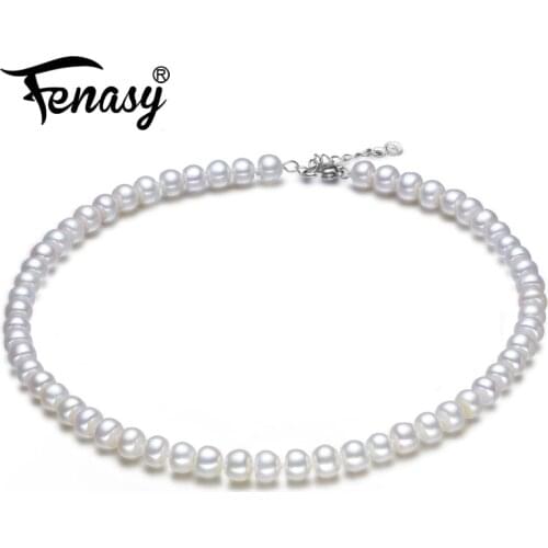FENASY fine AAAA high quality natural freshwater pearl necklace for women gift 8-9 mm pearl jewelry choker necklace classic