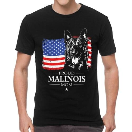 Proud Belgian Malinois Mom T-shirt Men Streetwear T Shirt Short Sleeve Cotton Animal Pet Mechelaar Shepherd Dog Tshirt Tee Tops
