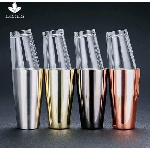 Hot Sale Practical 2pcs Stainless Steel Cocktail Shaker Mixer Drink Bartender Kit Bars Set Tools Boston Shaker Cup