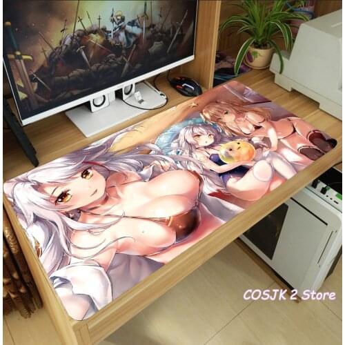 Anime Azur Lane Prinz Eugen Mainz Nurnberg Mouse Pad Thicken Laptop Gaming Mice Mat Table Keyboard Mat Anti-Slip Playmat Gift