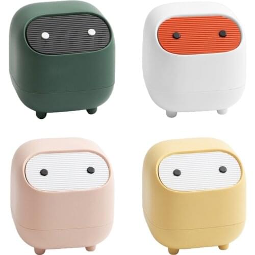 Creative Mini Cute Waste Bin Desktop Trash Can with Lid Garbage Organizer Detachable Press-type Cover Desk Storage Bucket