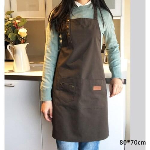 Anti-fouling Kitchen Supplies for Household 1Pcs Polyester Cotton Apron Multi Purpose Pure Color For Cooking Baking