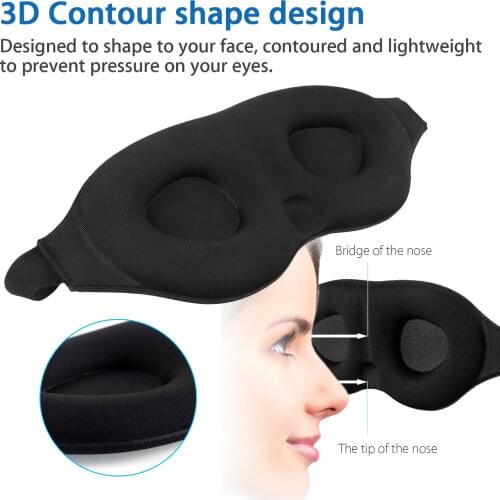 3D Rest Eye Mask Memory Foam Padded Shade Cover Blindfold Sponge Eyeshade for Sleeping