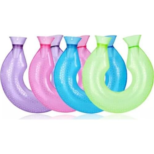Medical U-type Neck Warmer Hot Water Bottle Bag PVC Transparent Warm Soothing Aching Heat Hot Water Bottle Hot Water Bottle