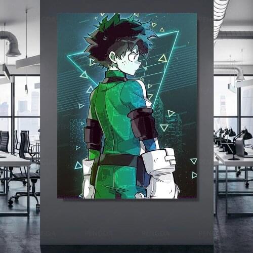 Modular Canvas Pictures Cool Green Boy My Hero Academia Painting Home Decor Prints Poster Living Room Modern No Frame Wall Art