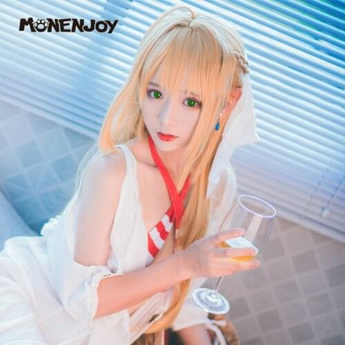 Monenjoy Fate Grand Order Nero Claudius Cosplay Wig FGO Emperor of Roses Caster Swimsuit Cos Hair