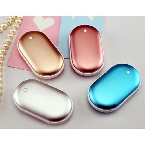 New 20pcs/lot Rechargeable Electric Hand Warmer 4000mA Reusable Electric Mini Pocket Power Bank USB Hand Warmers Winter Gifts