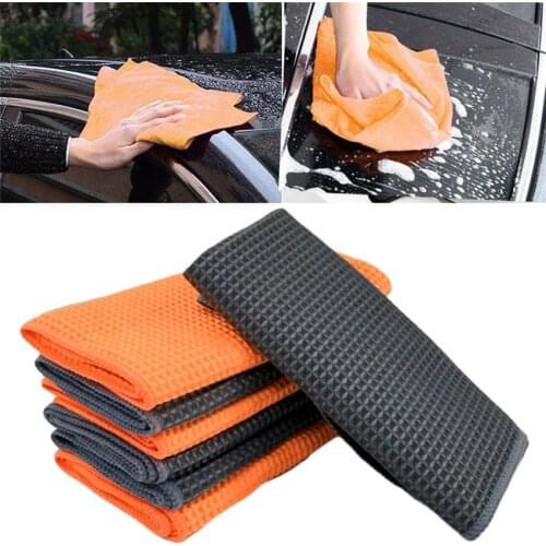 40x40cm Car Wash Towel Glass Cleaning Wax Polishing Detailing Waffle Weave Towel Car Cleaning Microfiber Cloth Kitchen Cleaner