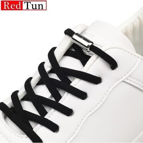 New Type Metal Lock Round Elastic Shoe Laces Special No Tie Shoelace for Men Women Lacing Rubber Zapatillas 16 Colors