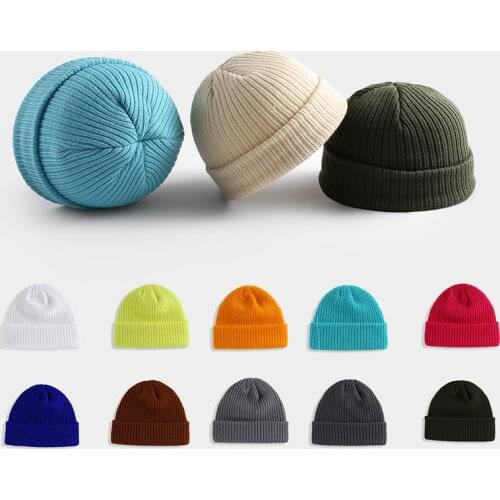 Winter Hats Solid Beanie Kids Knitted Hat Soft Christmas Children Acrylic Unisex Casual Solid Pumpkin Warm Melon Cap