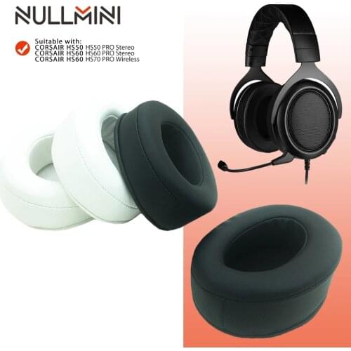 NullMini Replacement Earpads for CORSAIR HS50 HS60 HS70 Headphones Leather Sleeve Earphone Earmuff