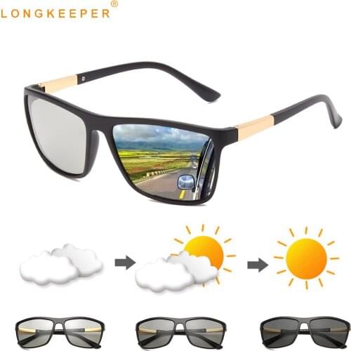 Longkeeper Photochromic Sunglasses Men 2020 Polarized Driving Glasses Male Square Change Color Sun Glasses Driver Goggles UV400