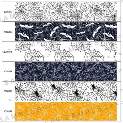 Spider Web Theme Hallowmas Grosgrain/Satin Ribbon 5 Yards 25mm/38mm/50mm/75mm for Party Decorations 200807