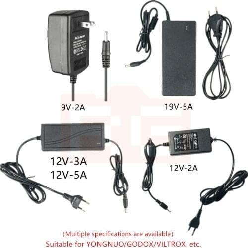 High Quality Black OUTPUT DC12V -3A AC/DC Power Supply Adapter For Photography lights YN600AIR YN300AIR