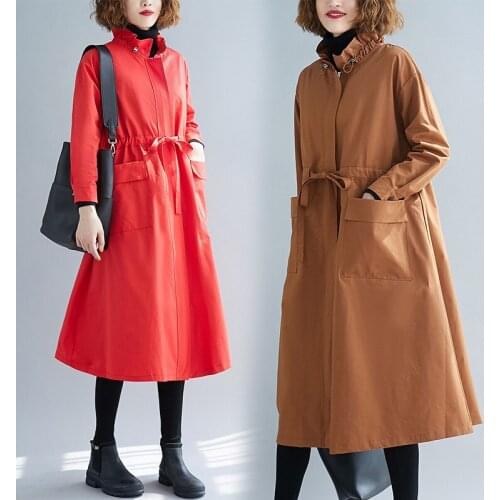 Plus Size Jackets Coat Women 2020 New Autumn Plus Size Cardigan Female Loose Long Sleeve Pockets Zipper Clothing Outerwear