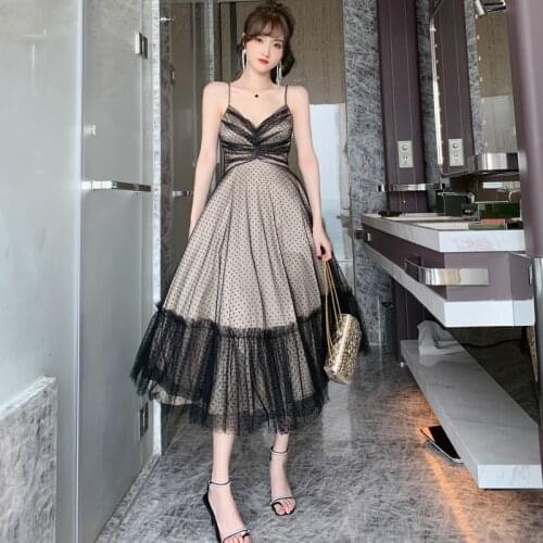 Summer Designer Runway High Quality Dresses Sleeveless Self Portrait Party Dress Women Sexy Spaghetti Strap Polka Dot Mesh Dress