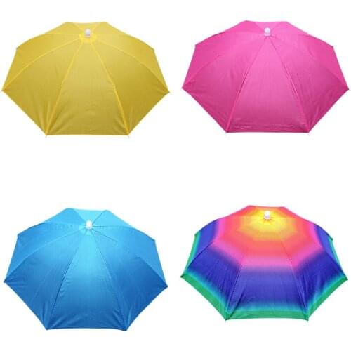 Fishing Umbrella Hat Foldable Outdoor Rain Sun Shade Waterproof Headwear