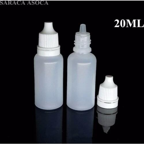 20ml Eye Drop Bottle Small Plastic Empty Bottle Nesse PE white cap transparent essential oil bottle 200pcs/lot