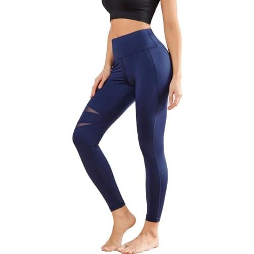 2021 New Gym Mesh High Waist Yoga Leggings Tights Women Workout Fitness Clothing Female Stretchy Training Pants