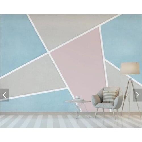 Custom 3D papel de parede, simple geometric color block mosaic sandstone mural for living room bedroom sofa background decorativ