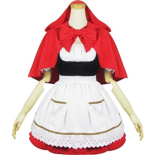 Brdwn Womens The Dark Child Annie Little Red Riding Hood cosplay costume Halloween Apron dress(amice+dress+apron)