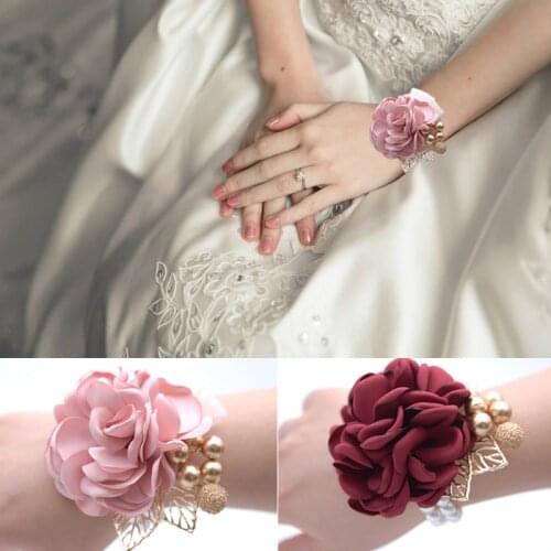 Wrist Corsage Bridesmaid Hand Flowers Artificial Bride Flowers For Wedding Dancing Party Decor Bridal Prom Decor Accessories