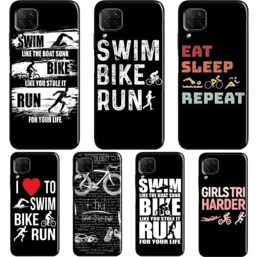 Swim Bike Run Triathlon Case For Huawei P30 Lite P20 P40 Pro Mate 20 P Smart 2021 2019 Nova 5T Honor 9X 8X 10i 8A