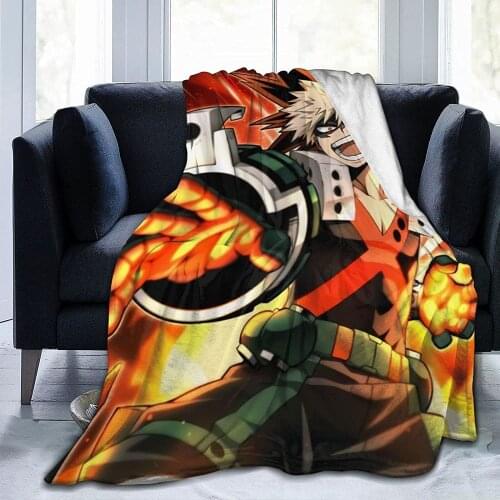MHA Hero Academia Bakugo Anti-Pilling Fleece Blanket Warm Microfiber Throw Blankets, Cozy Throws All Seasonsfor Outdoor