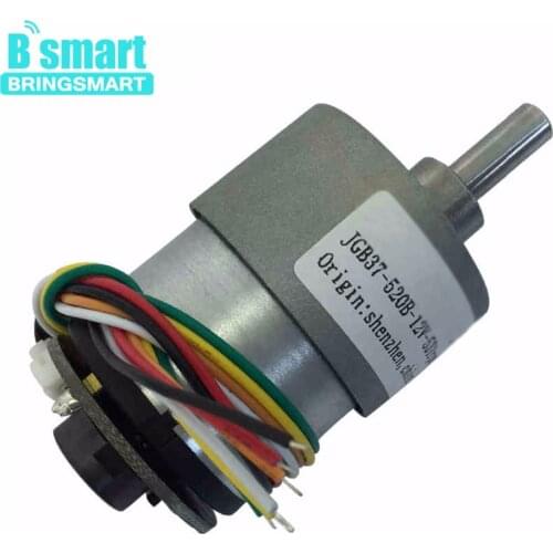 12V Mini Gear Motor 6V With Hall Encoder 7-1590RPM High Torque Adjustable Speed D Shaft For Money Scanner Bank ATM