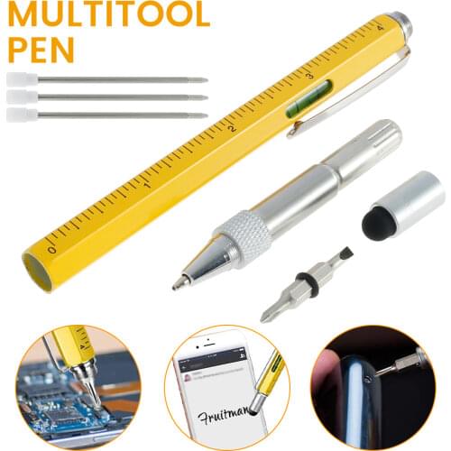 6 in 1 Multi Tool Pen Multifunction Caliper pen Ball-Point ballpoint pen Gel Ink Pen Vernier Caliper Roller Ball Pen Creativity