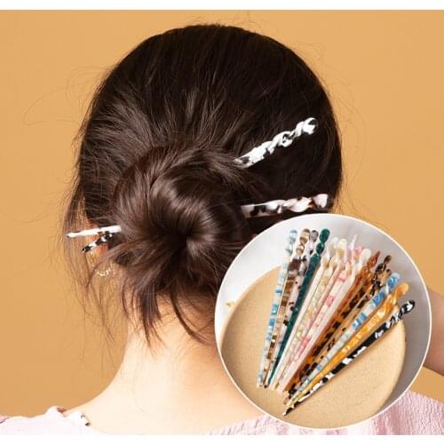 Fashion Chinese Style Hair Sticks Vintage Acetate Chopstick Women Hairpins Hair Clips Pins Wedding Hair Jewelry Accessories