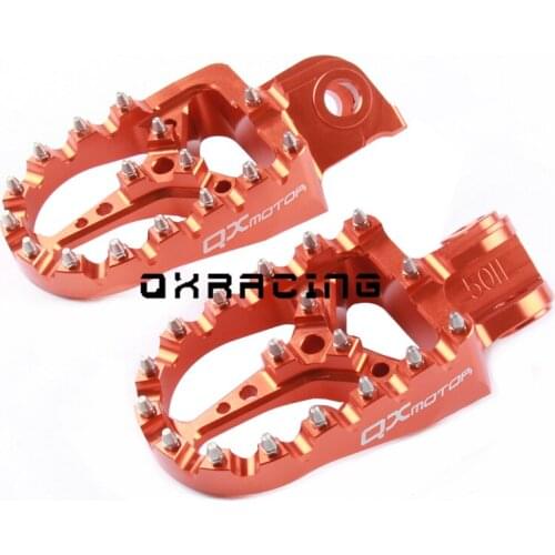 Motorcycle CNC orange Billet MX Foot Pegs Rests Pedals Footpegs For SX SX-F EXC EXC-F