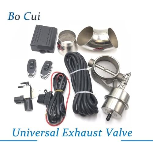 Car Exhaust Control Valve Set With Vacuum Actuator Cutout Pipe Close Style with Wireless Remote Controller